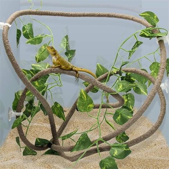 8FT Reptile Vines and Flexible Reptile Leaves with Suction Cups Jungle Climber - Picture 8 of 8